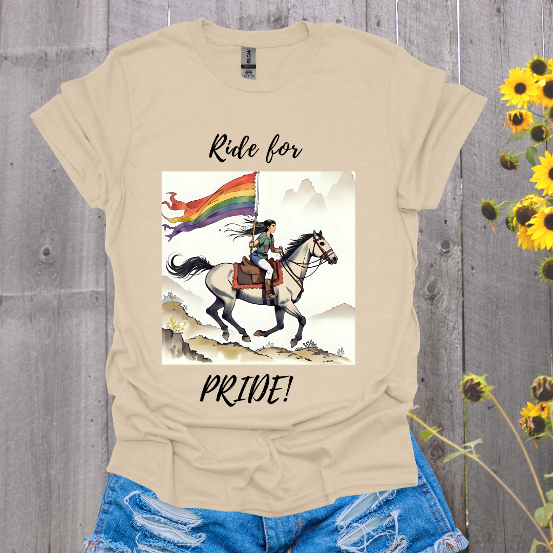 Ride for Pride Horse T-Shirt - Unisex Softstyle