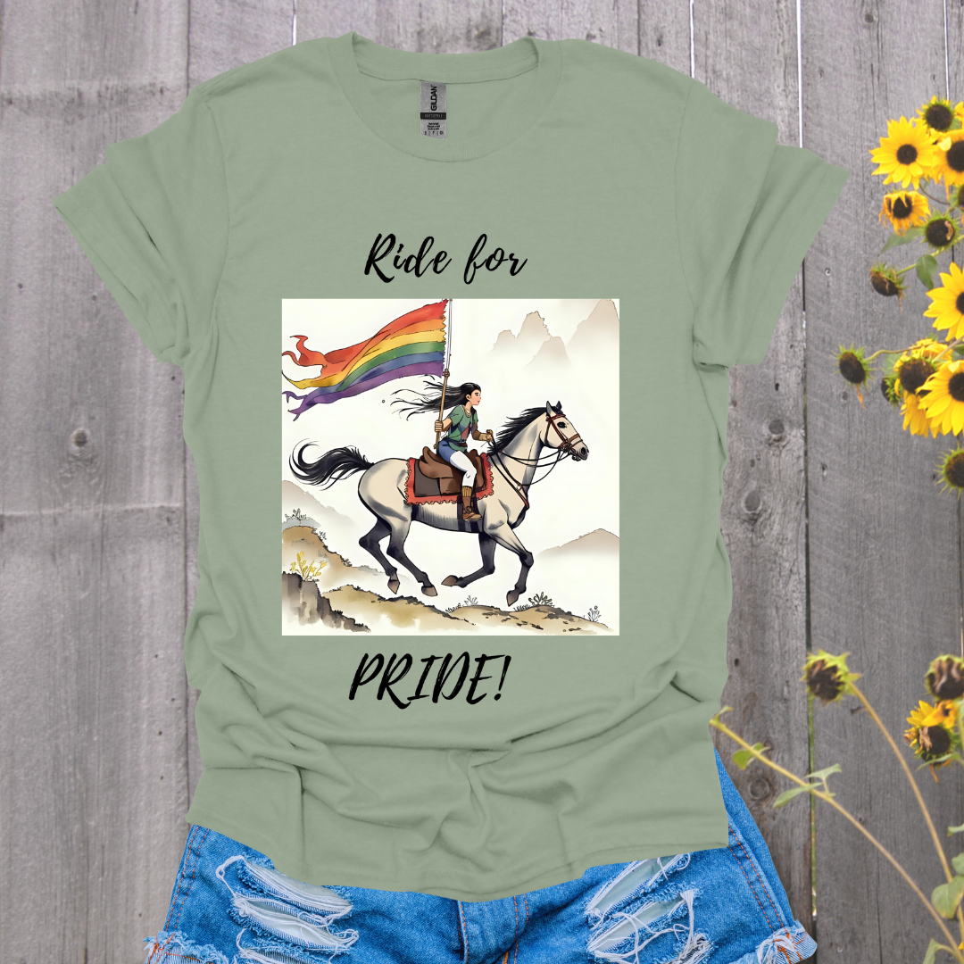 Ride for Pride Horse T-Shirt - Unisex Softstyle