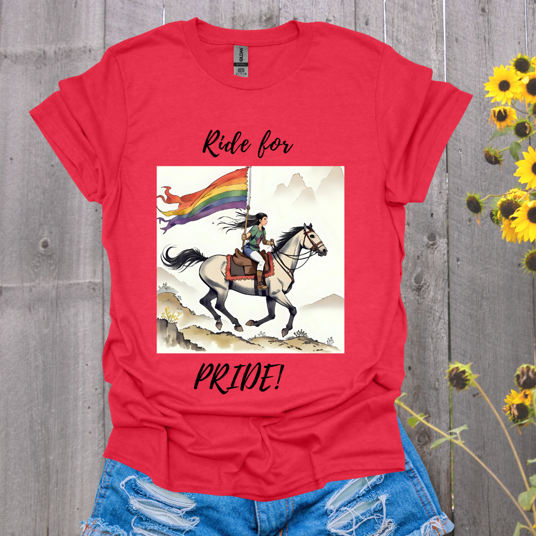Ride for Pride Horse T-Shirt - Unisex Softstyle