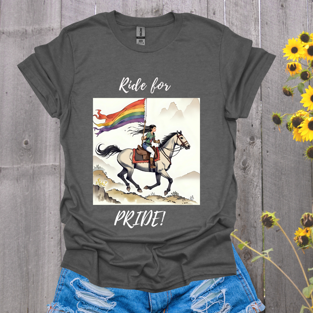 Ride for Pride Horse T-Shirt - Unisex Softstyle