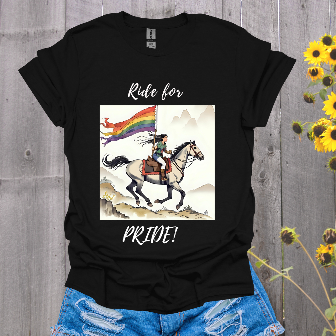 Ride for Pride Horse T-Shirt - Unisex Softstyle