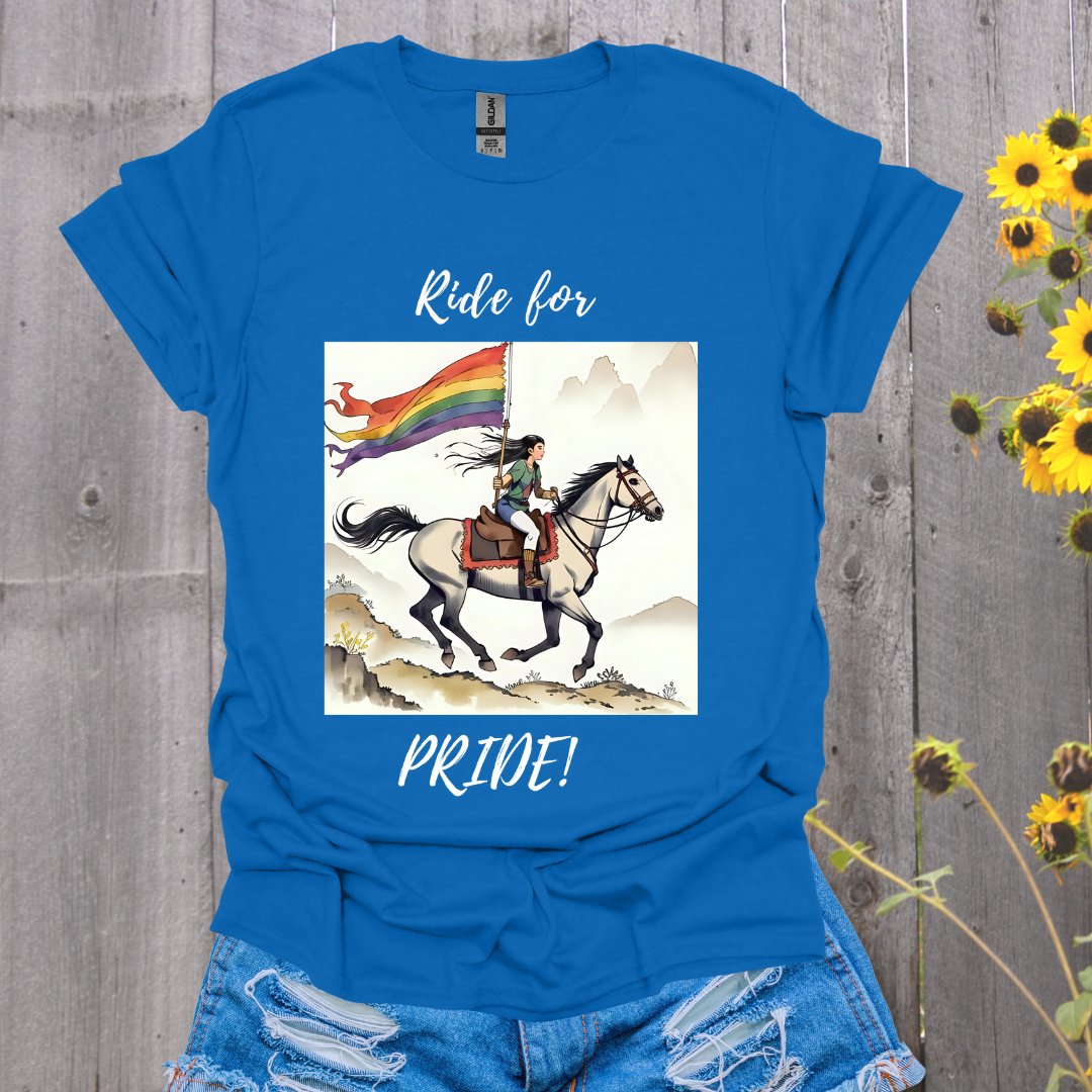 Ride for Pride Horse T-Shirt - Unisex Softstyle