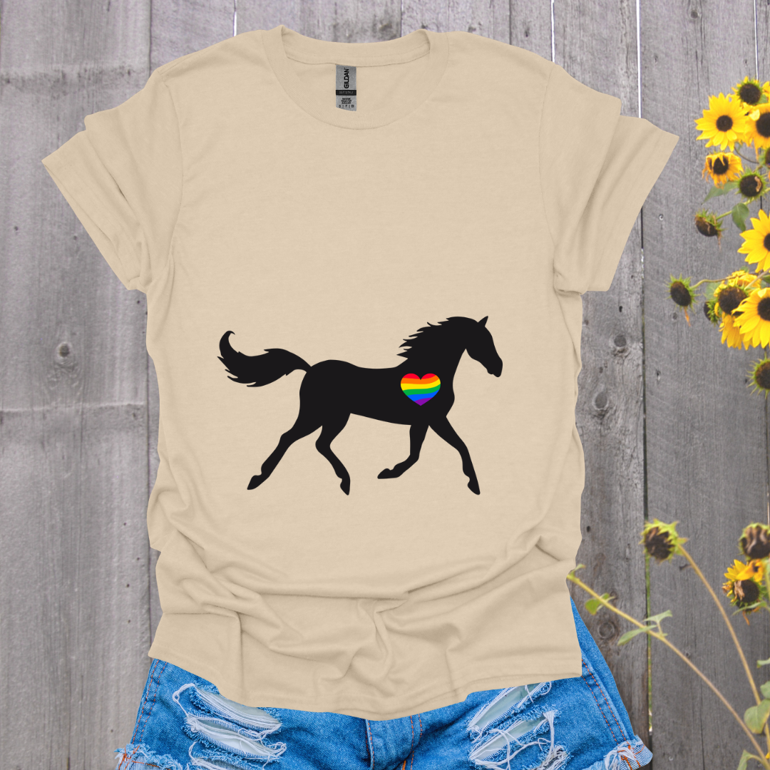 Rainbow Heart Horse T-Shirt