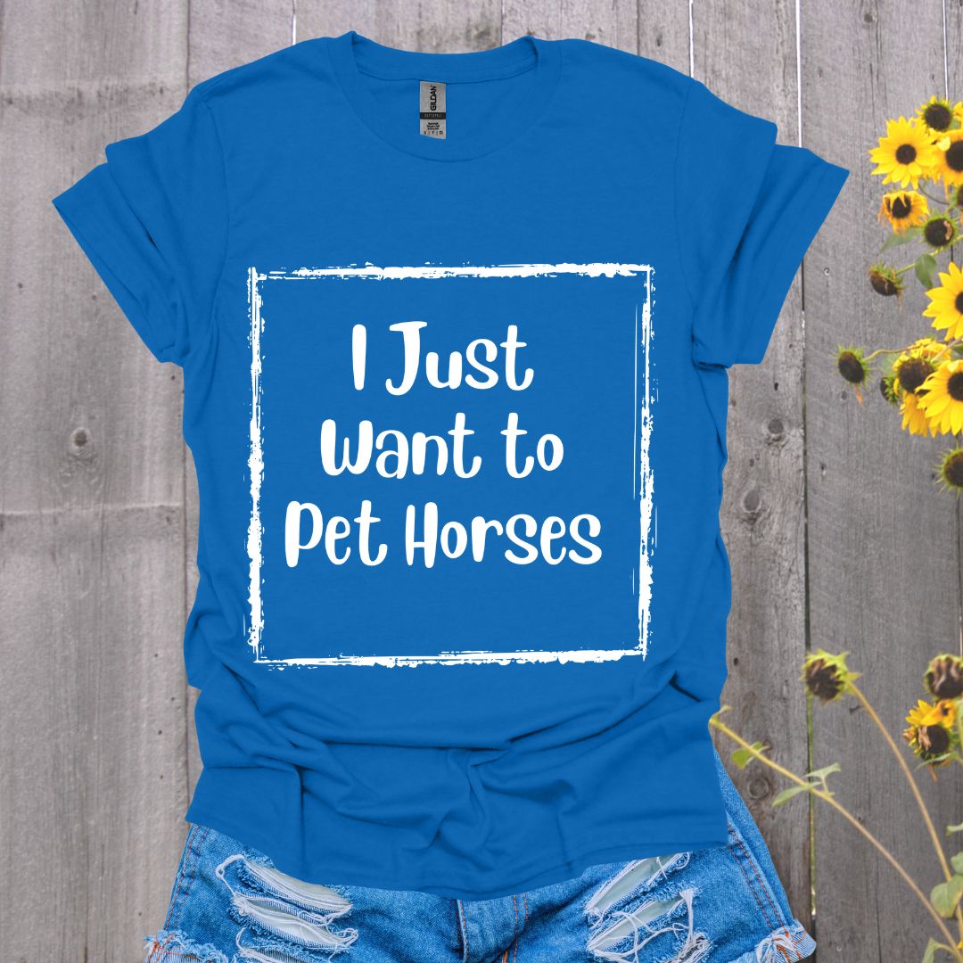 I Just Want to Pet Horses Softstyle T-Shirt