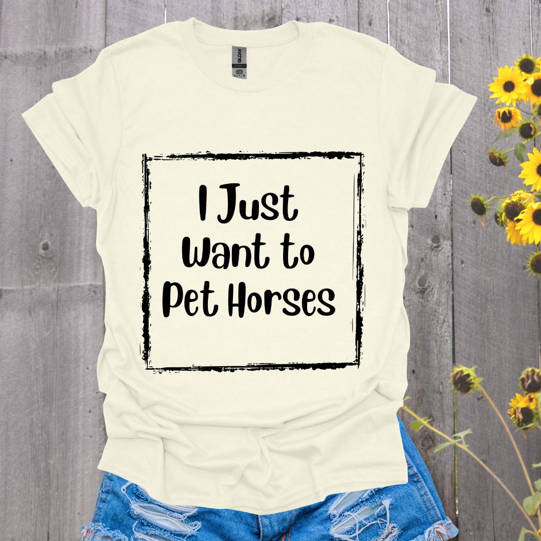 I Just Want to Pet Horses Softstyle T-Shirt