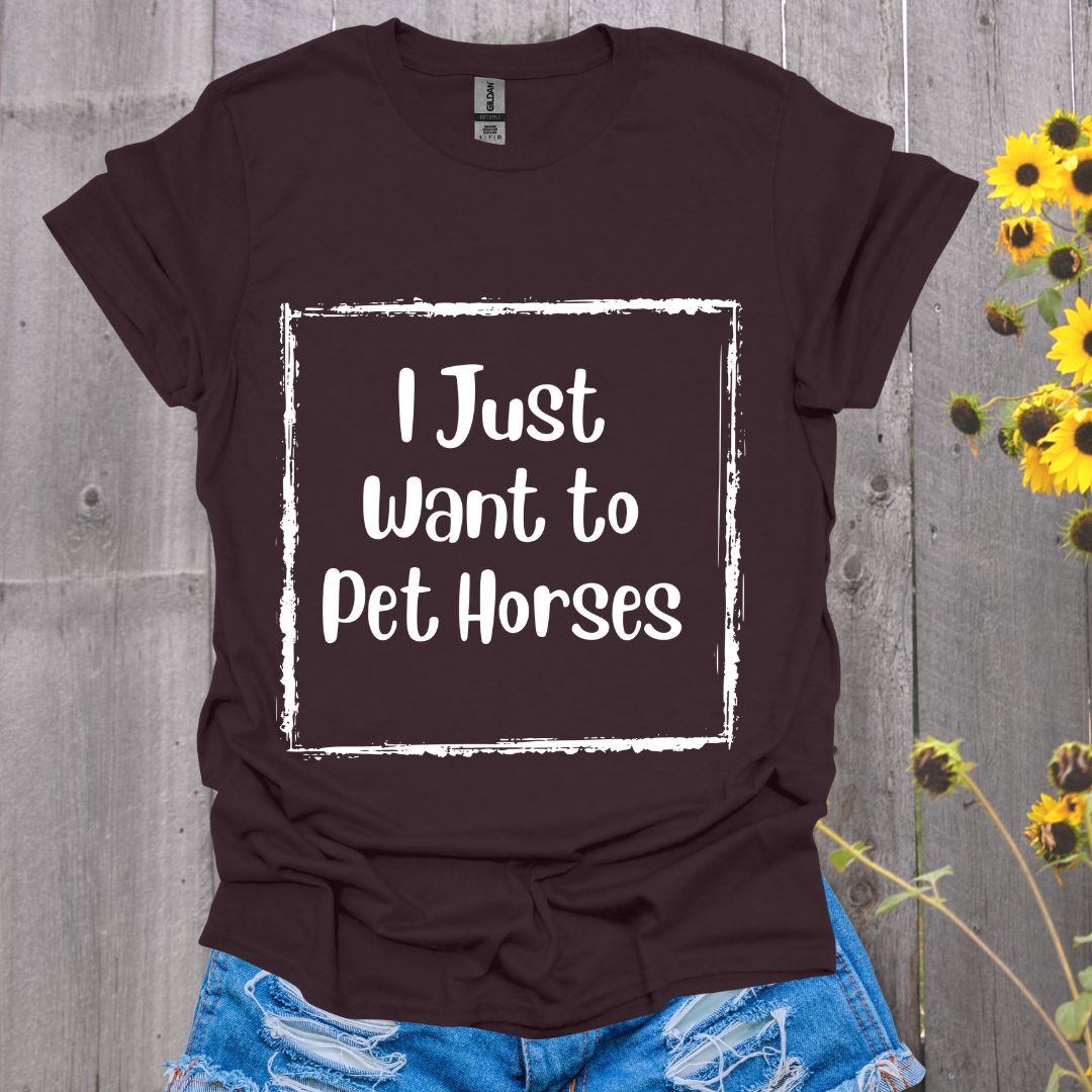 I Just Want to Pet Horses Softstyle T-Shirt