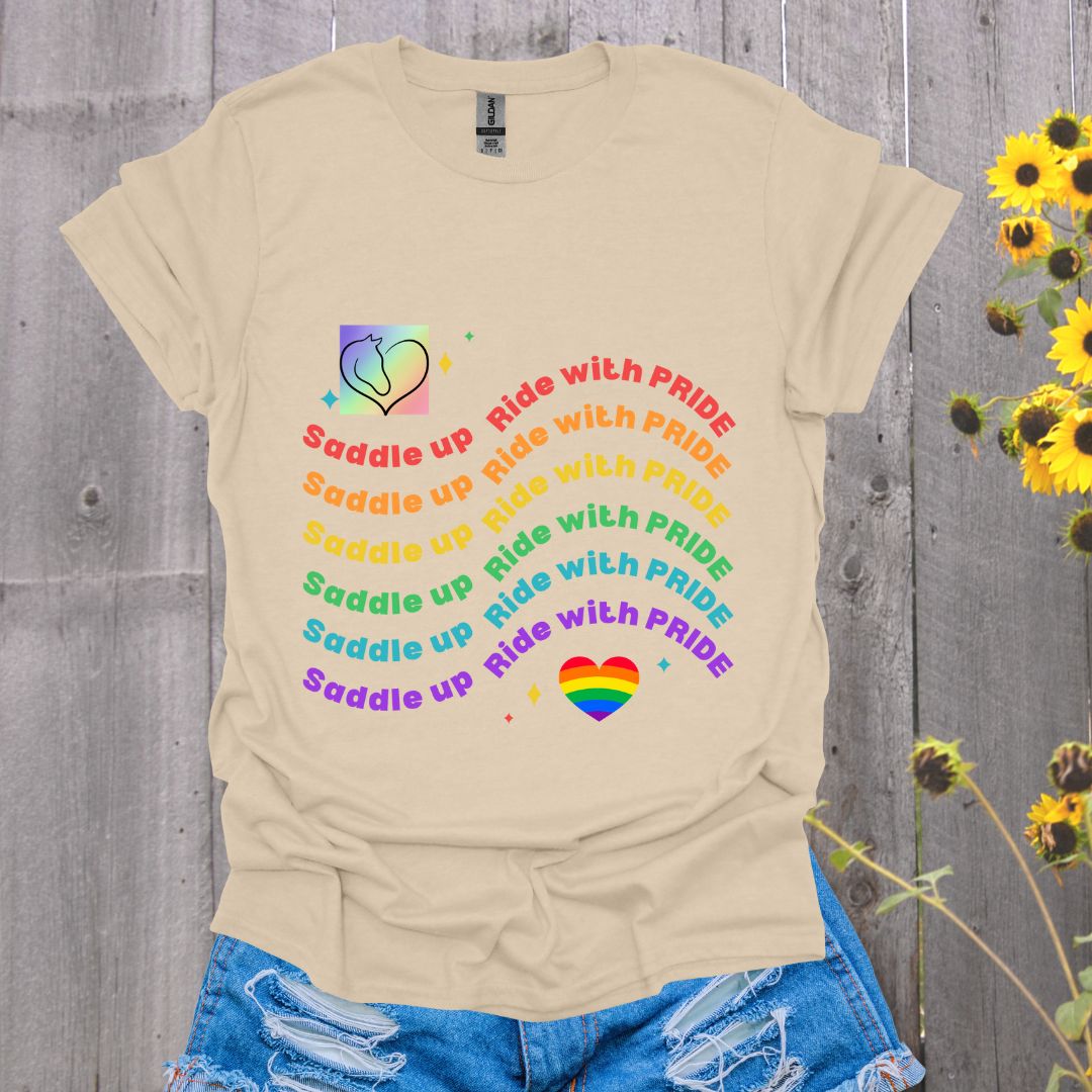 Saddle Up Ride With Pride Horse T-Shirt