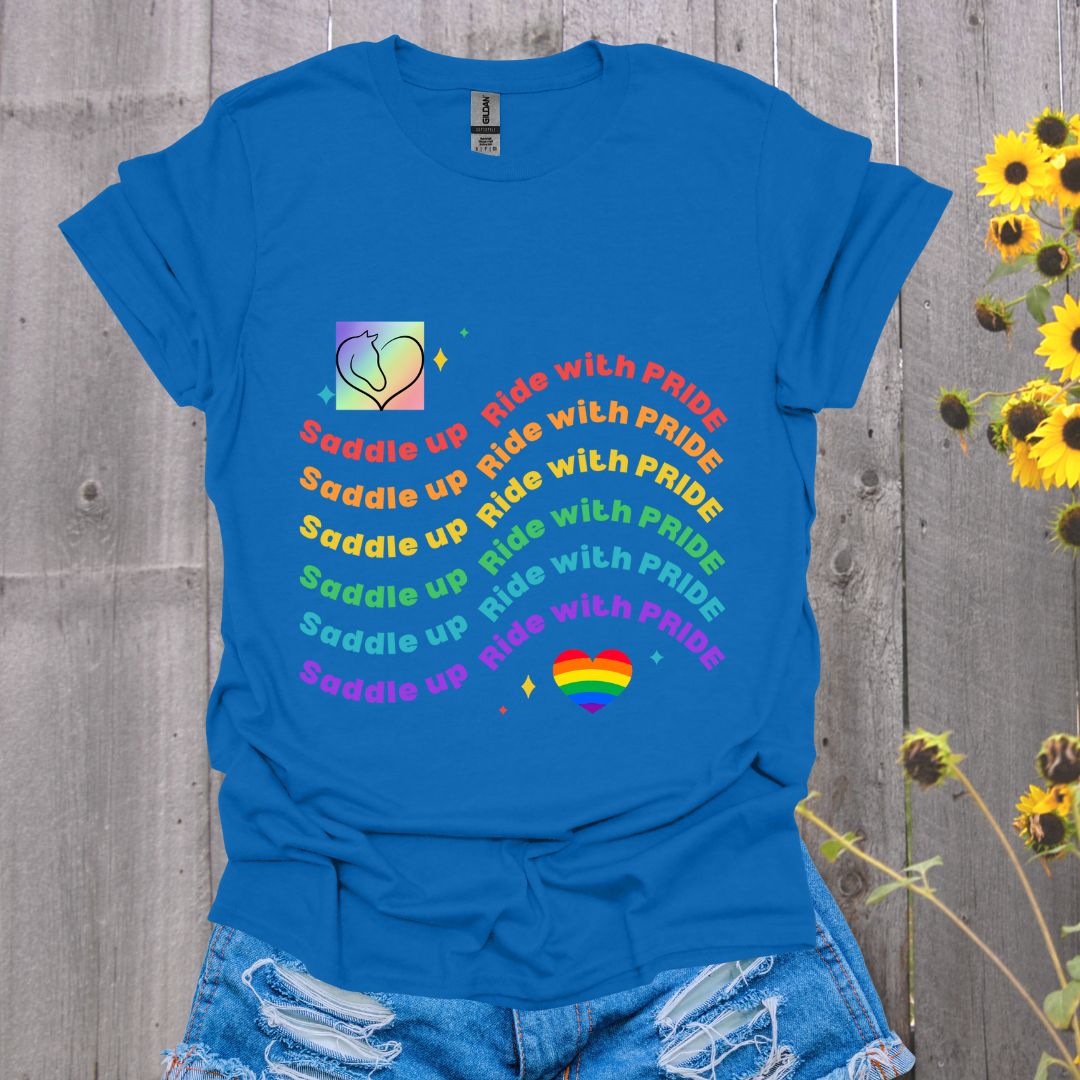 Saddle Up Ride With Pride Horse T-Shirt