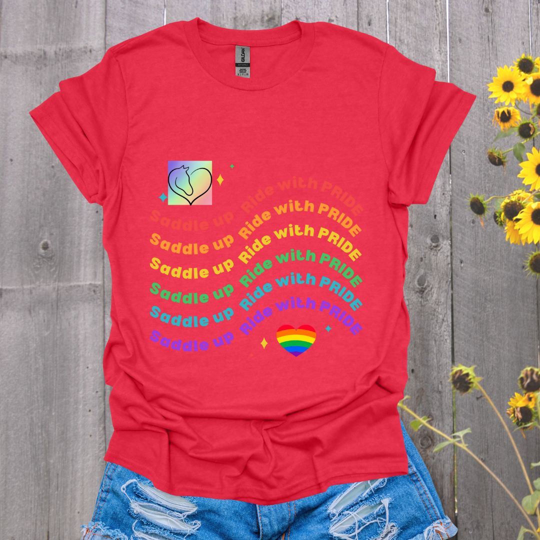 Saddle Up Ride With Pride Horse T-Shirt