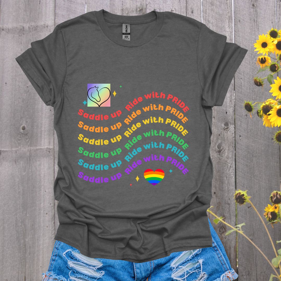 Saddle Up Ride With Pride Horse T-Shirt