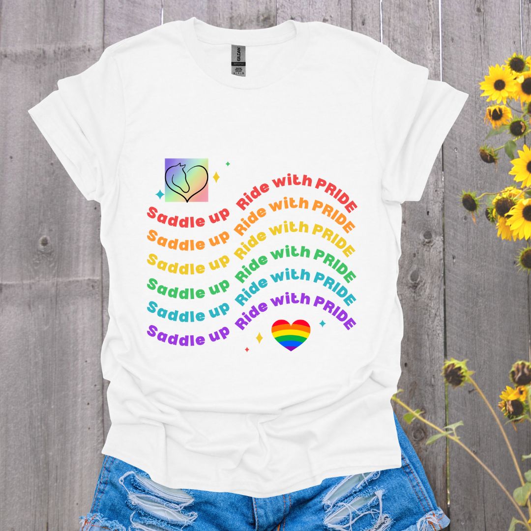 Saddle Up Ride With Pride Horse T-Shirt