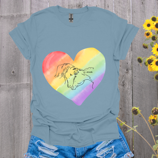 Mustangs Rainbow Heart T-Shirt