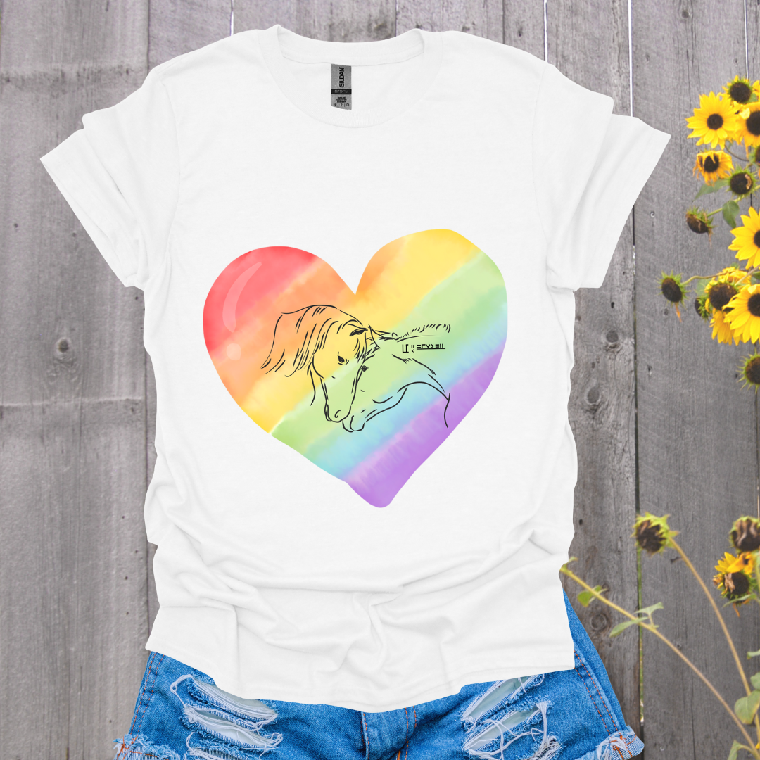 Mustangs Rainbow Heart T-Shirt