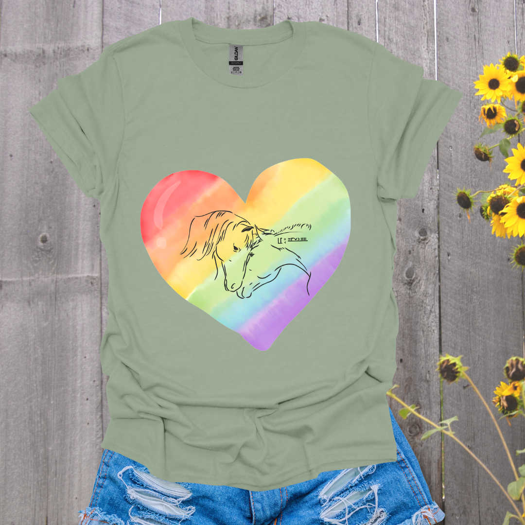 Mustangs Rainbow Heart T-Shirt