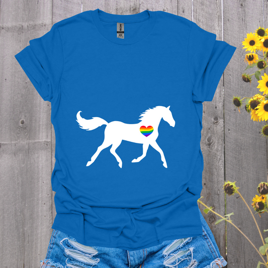 Rainbow Heart Horse T-Shirt