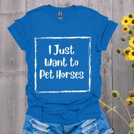 I Just Want to Pet Horses Softstyle T-Shirt