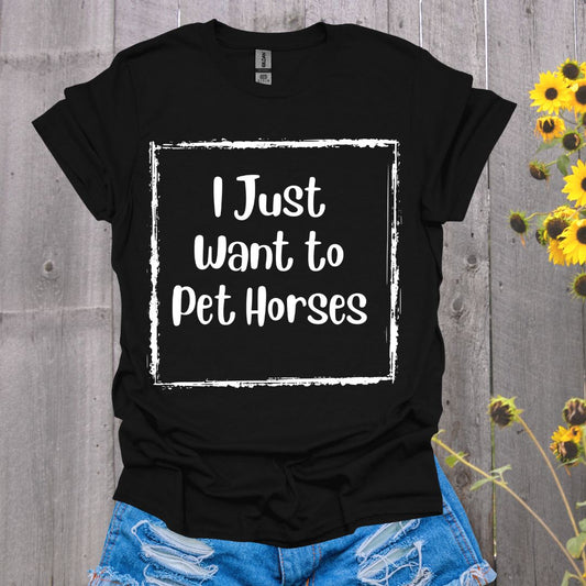 I Just Want to Pet Horses Softstyle T-Shirt