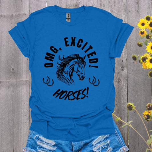 OMG, Excited Horses Softstyle T-Shirt