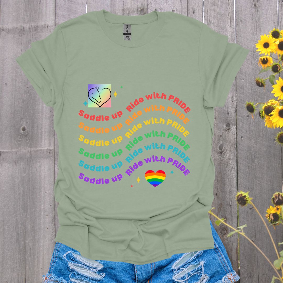 Saddle Up Ride With Pride Horse T-Shirt